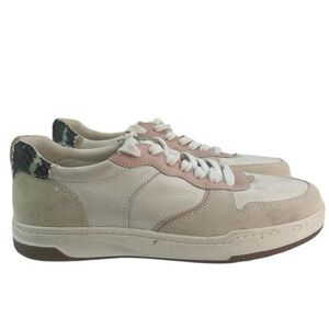 Madewell MWL Court Sneaker Colorblock Pink Cream Suede Snakeskin Leather Women 7
